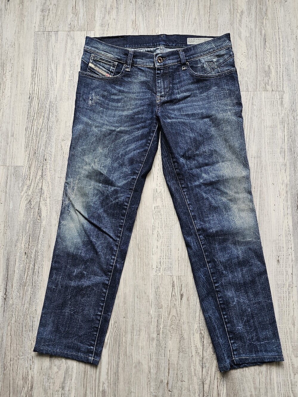 Diesel Getlegg 31x32 Slim Skinny Low Waist Distressed Stretch Jeans Blue